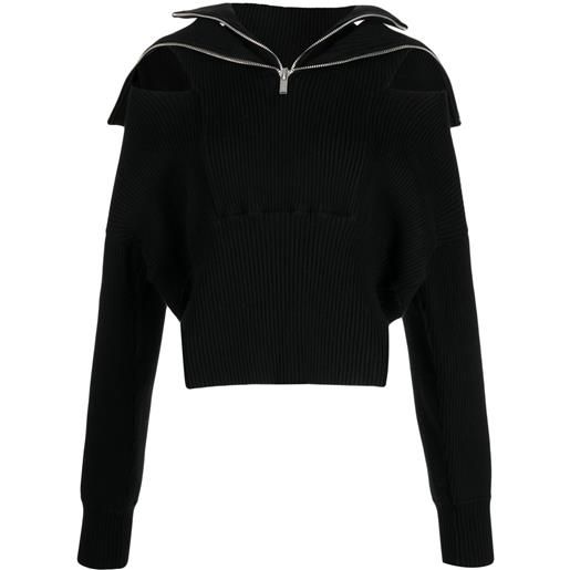HELIOT EMIL maglione con zip - nero