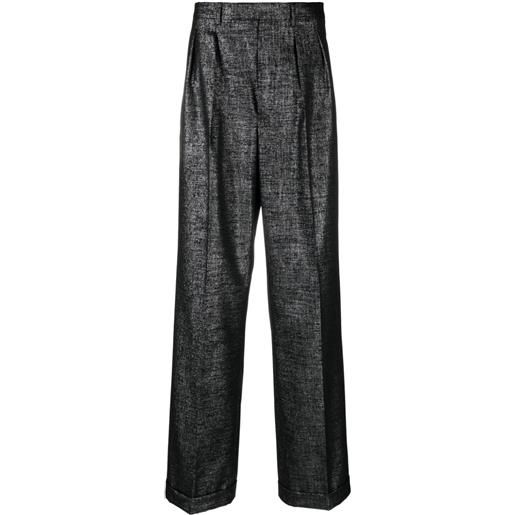 DRIES VAN NOTEN pantaloni con effetto glitter - nero