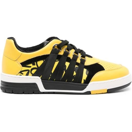 Moschino sneakers con chiusure a strappo - giallo