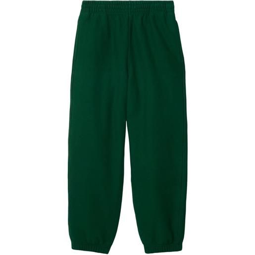 Burberry pantaloni sportivi ekd con applicazione logo - verde