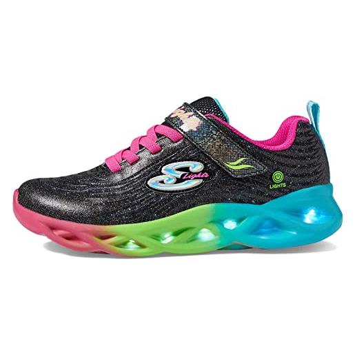 Skechers s lights: twisty brights - color radiant, scarpe da ginnastica bambine e ragazze, multi trim in maglia argentata, 35 eu