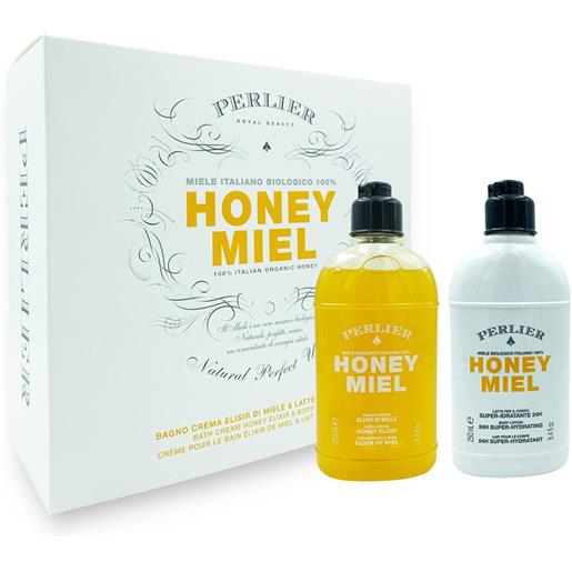 Perlier honey - cofanetto bagno crema 250ml + latte corpo 250ml