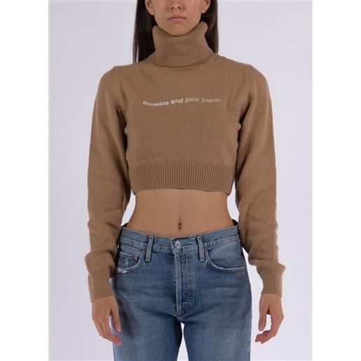 PALM ANGELS maglione sunsets cropped donna