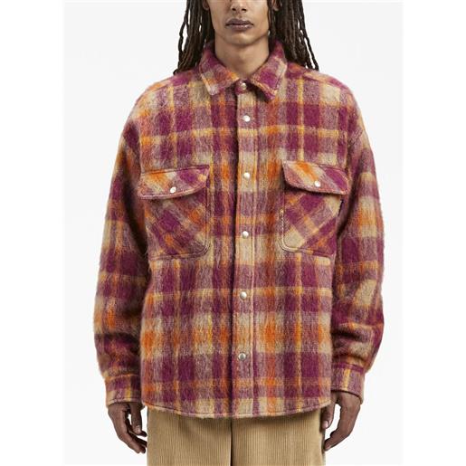 PALM ANGELS giacca overshirt brushed wool check uomo