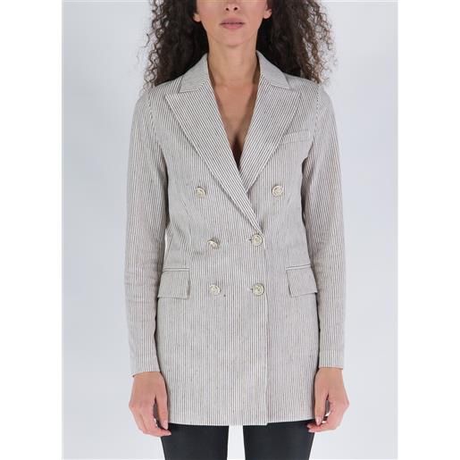 CIRCOLO 1901 giacca doppiopetto in misto lino e cotone donna