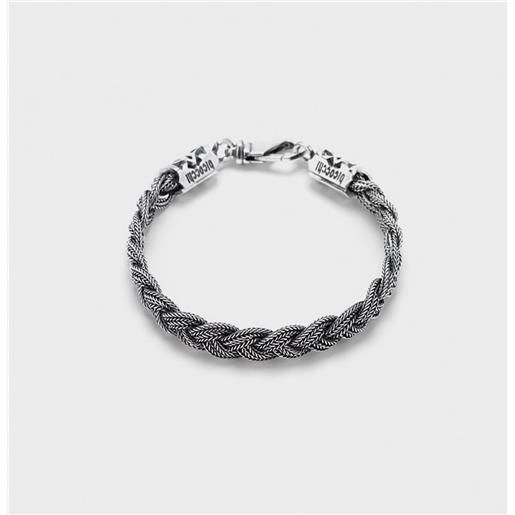 EMANUELE BICOCCHI bracciale 6-t flat braided bracelet uomo