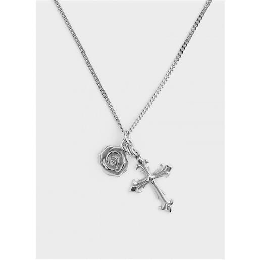 EMANUELE BICOCCHI collana cross + rose necklace uomo