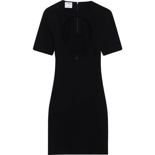 Courrèges abito corto con dettaglio cut-out - nero