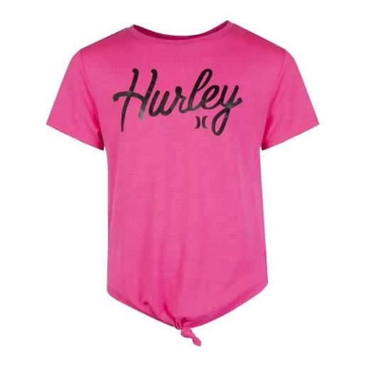 Hurley hrlg knotted boxt tee maglietta, nero, 6 años bambina