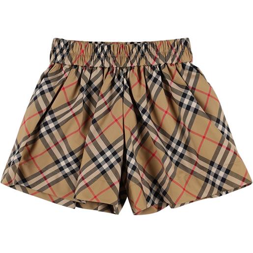 BURBERRY shorts in misto cotone check plissé