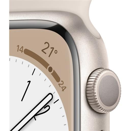 Apple watch series 8 gps 45mm cassa in alluminio color galassia con cinturino sport band galassia - regular