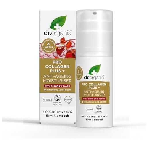 Dr. Organic | crema antienvejecimiento pro colágeno plus+ con sangre de dragón | 50 ml
