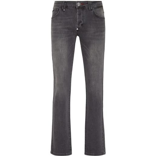 Philipp Plein jeans dritti supreme iconic - grigio
