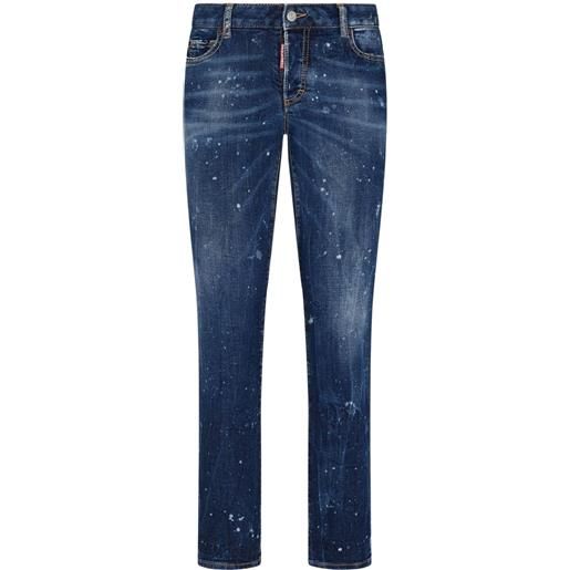 Dsquared2 jeans con effetto vernice - blu