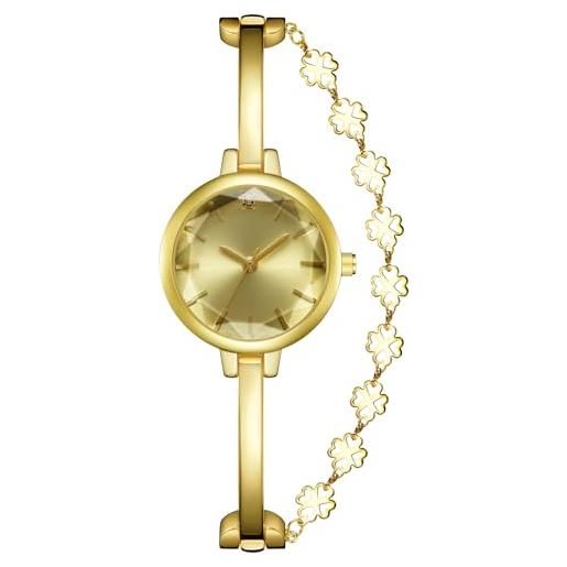CIVO orologio donna oro acciaio analogico orologio da polso con bracciale elegante piccolo impermeabile quarzo orologio minimalista rotondo, regalo donna