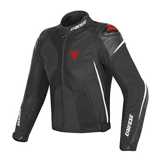 Dainese 1654592_p75_44 super rider d-dry jacket giacca moto nero/nero/rosso fluo, 44 eu