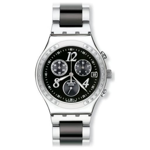 Swatch orologio cronografo quarzo unisex con cinturino in acciaio inox ycs485gc