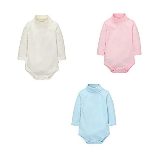 CuteOn 3/5/7 packs bambino infantile neonato cotone dolcevita top body regalo set - colore casuale