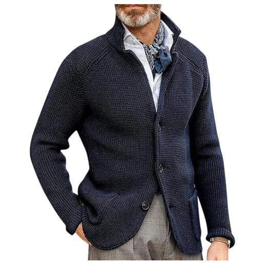 Oanviso cardigan da uomo maglione invernali maglioni con pulsante maglia a maniche lunghe scollo a v giacca a maglia casual cappotto caldo comodo a verde scuro 3xl