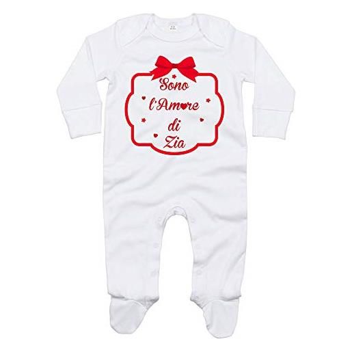 Fupies tutina neonato sono l'amore di zia con fiocco grafica neutra, 3-6 mesi 60-66 cm