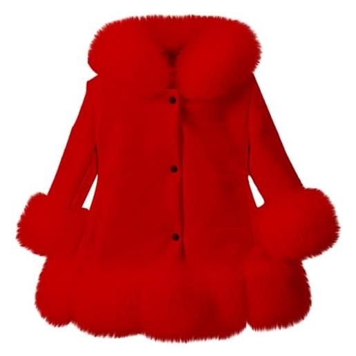 L9WEI vestaglia bambina cappotto da bambina per bambina cappotto invernale antivento addensato giacca da bambino in caldo pile giacca vento neonato (red, 9-10 years)