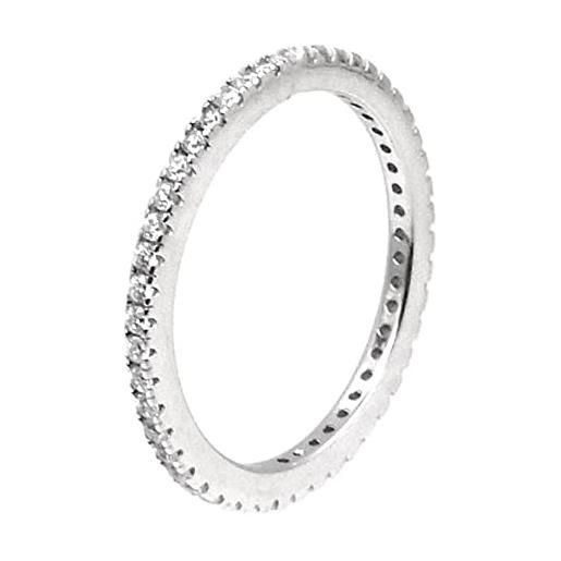 Damiano Argenti anello veretta in argento 925 e zirconi bianchi taglio brillante 14