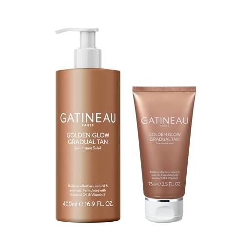 Gatineau - golden glow gradual tan (400ml) + golden glow (75ml), 2 in 1 idratante & lozione autoabbronzante