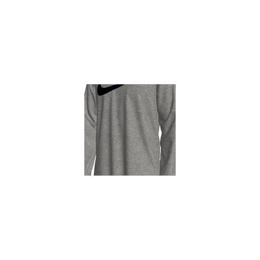 Nike m nsw ls tee icon futura, maglietta uomo, grigio scuro melange/nero, 3xl