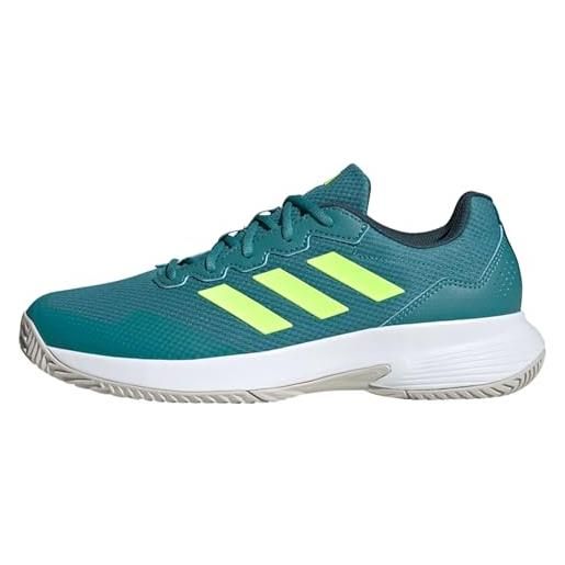 adidas gamecourt 2.0 tennis shoes, scarpe uomo, arctic fusion lucid lemon ftwr white, 38 eu
