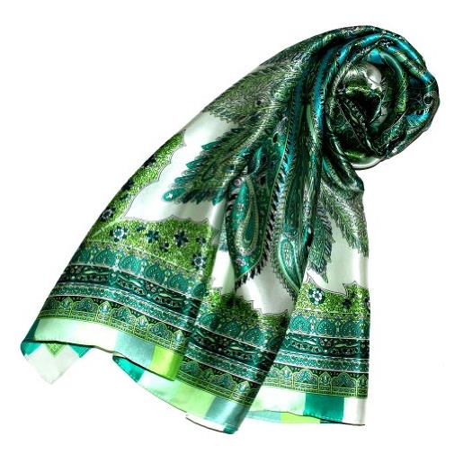 Lorenzo cana 89090 - asciugamano di seta da donna, 100% seta, 100 x 100 cm, colore: verde