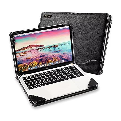 Berfea custodia protettiva per laptop compatibile con asus vivobook go 14 e410, vivobook go 14 flip tp1401 custodia in pelle pu