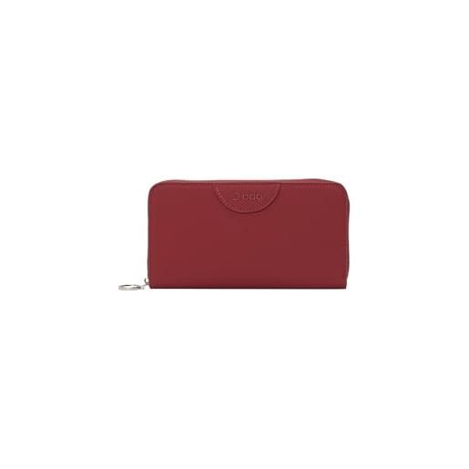OBAG o bag - portafoglio o wally lione in poliuretanica, borgogna (10.5 x 19.5 x 2 cm)