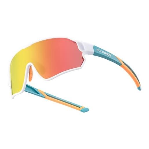 ROCKBROS occhiali da sole ciclismo, protezione uv400, occhiali polarizzati per bici mtb bambini ragazzi, occhiali sportivi per ciclismo running, tr90+tac