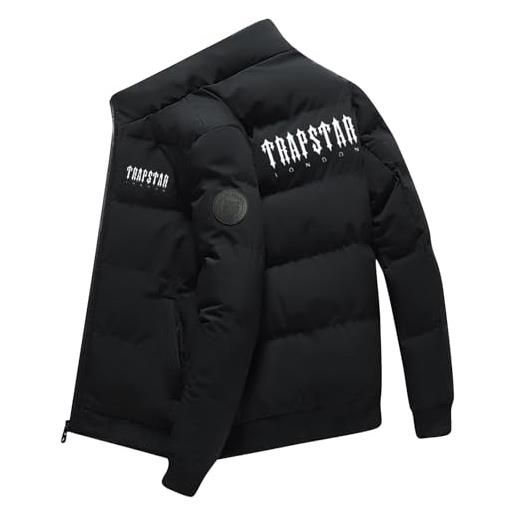 VVNHJA trapstar london piumino leggero da uomo cappotto imbottito invernale caldo for esterno maniche lunghe chiusura con zip vestibilità regolare giubbotto imbottito con tasche trapstar parka 105