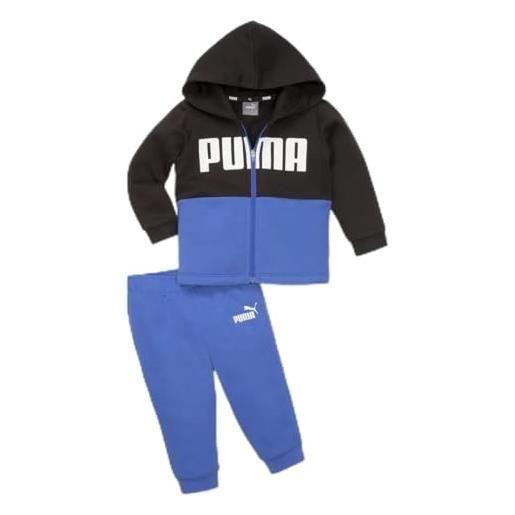PUMA tuta completa felpa e pantalone minicats colorblock blu 9-12 mesi blu 92