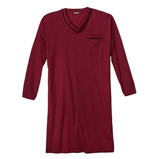 ADAMO xxl adamo camicia da notte a maniche lunghe a righe rosso-vino nero, 2xl-8xl: 4xl