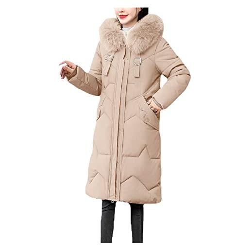 Kobilee piumino donna invernale caldo impermeabile lana parka zip fodera in pile 2022 giubbino cappotto giubbotto con pelliccia lungo elegante con cappuccio giacca invernale piumino