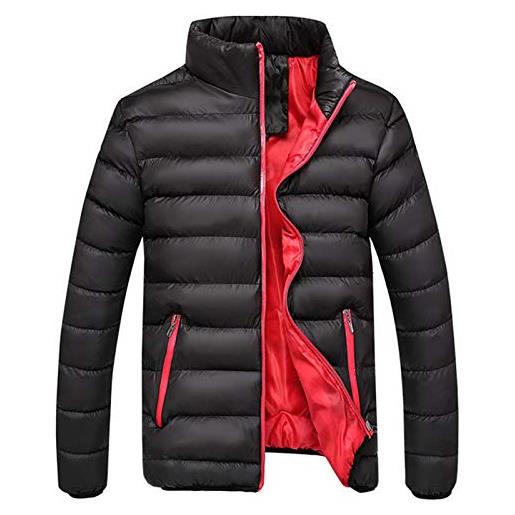 Generico giacca da uomo jacket piumino leggero cappuccio rimovibile giubbotto caldo casual multitasche materiale sintetico antivento bomber giacca mezza stagione uomo