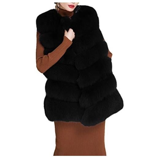 FOLOBE womens 'soft faux fur vest gilet per adulto