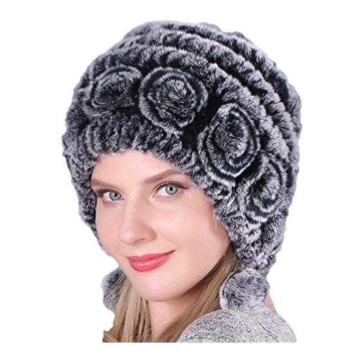 Cozylkx cappello invernale da donna in pelliccia sintetica, cappelli da donna caldi e pelosi cappello in stile russo con berretti da neve cappello soffice
