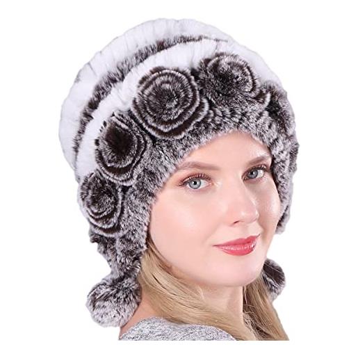 Cozylkx cappello invernale da donna in pelliccia sintetica, cappelli da donna caldi e pelosi cappello in stile russo con berretti da neve cappello soffice
