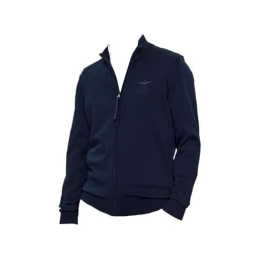 Aeronautica Militare maglione con zip 232ma1447l506 blu scuro blu