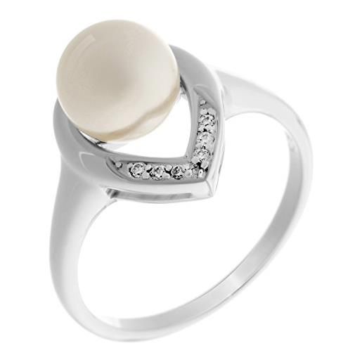 Orphelia donna 925 argento rotonda finta perla bianco perla zirconia cubica