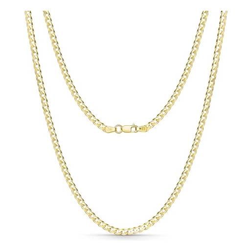 Amberta allure collana da donna in oro 9kt: 2.5mm collana in oro 45 cm