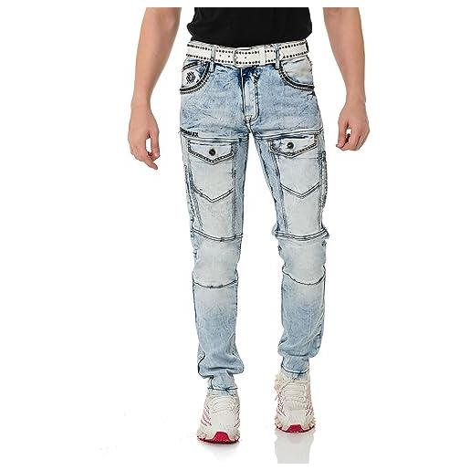 Cipo & Baxx jeans da uomo slim fit stretch denim pantaloni, 820-blu scuro, 31w x 34l