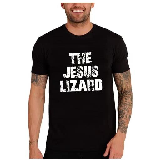 ULTRABASIC uomo maglietta la lucertola di gesù - the jesus lizard - t-shirt stampa grafica divertente vintage idea regalo originale alla moda nero profondo m