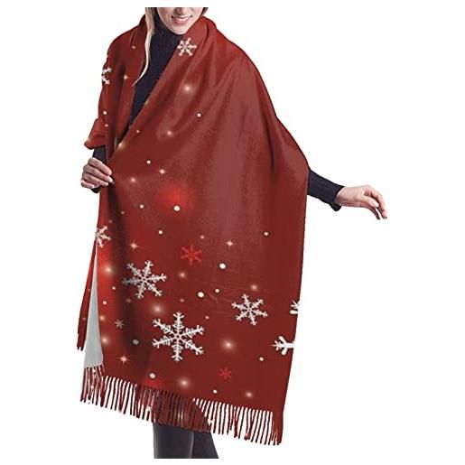YZHYWJFF sciarpa in cashmere con stampa natalizia, scialle pashmina da donna, sciarpe invernali da donna, grande avvolgimento, regali da donna