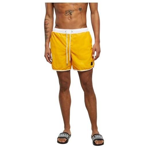 Urban Classics retro swim shorts costume da bagno, bianco/magicmango, 5xl uomo