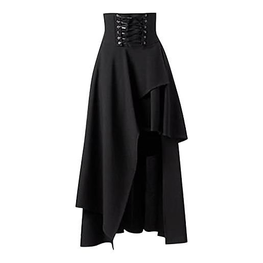 JokeLomple abbigliamento gotico da donna gonne in pizzo nero in cotone vintage abiti gonna e giacca gonna pie de poule