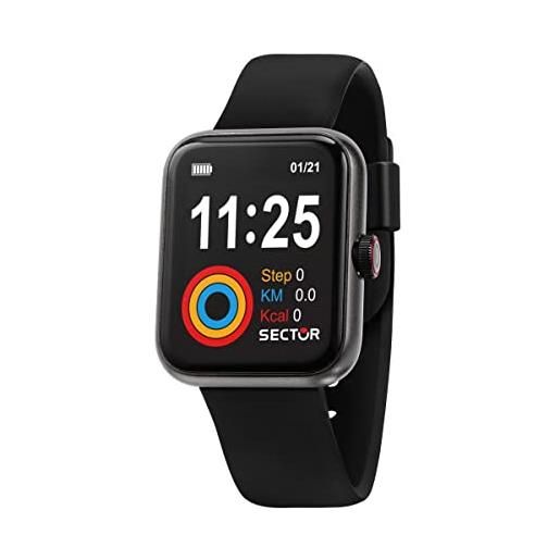 Sector No Limits wristwatch smartwatches fashion da uomo mid-34319, nero, 36.5mm, striscia